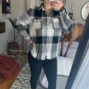 Black/white Flannel plaid